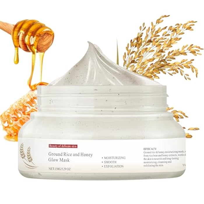 IREV Face Masks Skincare, Rice And Honey Glow Mask, Rice Masks For Face, Hydrating Face Masks For Women, Moisturizing Skincare, Gentle Clay Mask For Dry Sensitive Skin 150g - Image 1