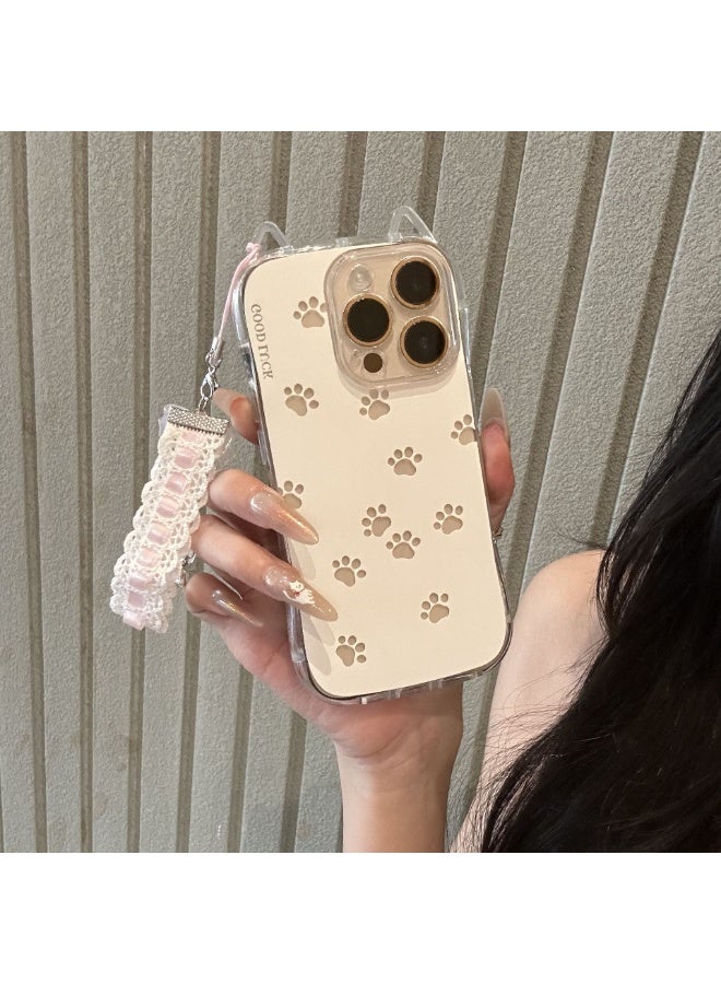 NIBEMINENT Full Screen Cat Paw Prints Protective TPU Case Cover For iPhone 16 Pro