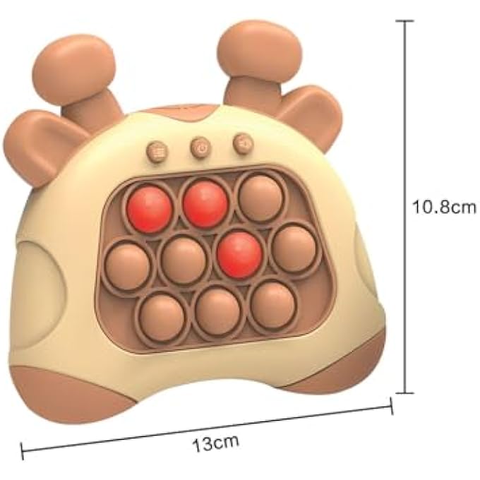 POP PUSH GAME FIDGET TOY FOR KIDS AGES 3-12, QUICK PUSH TOY WITH LIGHTS AND POP-UP PATTERNS FOR BOYS GIRLS, FUN MULTIPLAYER GAME FOR THE WHOLE FAMILY (BROWN DEER) - Image 3