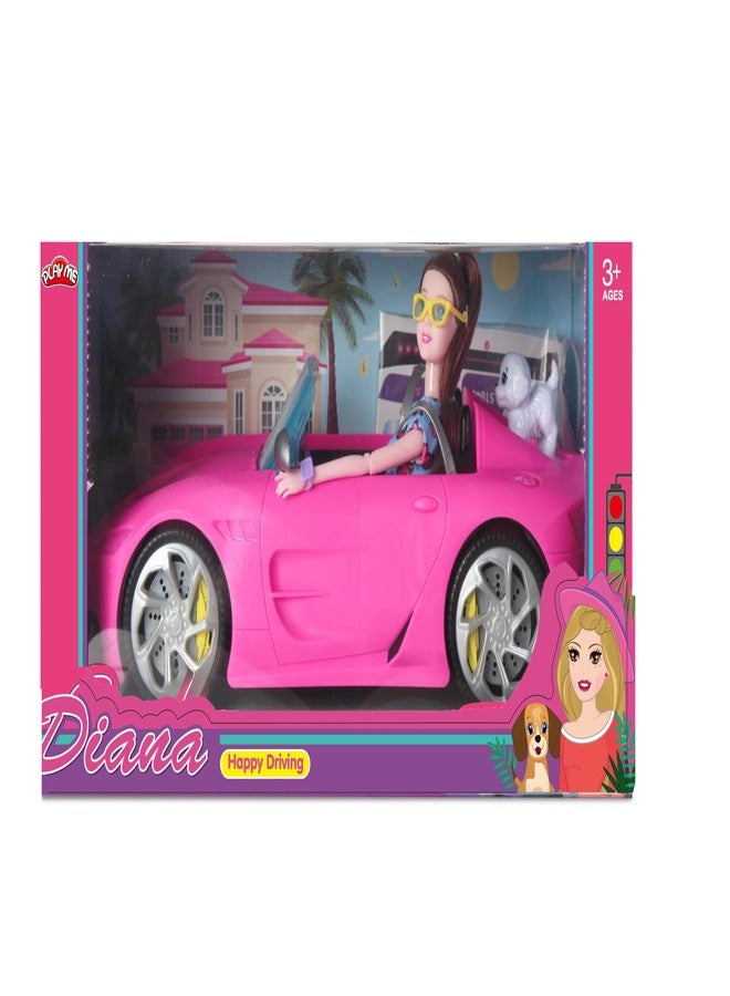 JOY JUNCTION مجموعة جوي جانكشن ديانا، لعبة جميلة ومبهرة (دمية مع ملحقات) ملابس وإكسسوارات عصرية، هدايا للأطفال، لعبة أزياء للبنات (سيارة) - Image 1