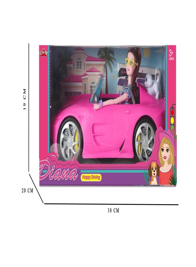 JOY JUNCTION مجموعة جوي جانكشن ديانا، لعبة جميلة ومبهرة (دمية مع ملحقات) ملابس وإكسسوارات عصرية، هدايا للأطفال، لعبة أزياء للبنات (سيارة) - Image 2