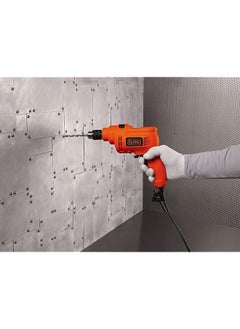 BLACK+DECKER 500W 10Mm Single Speed Hammer Drill For Concrete Metal And Wood Drilling Orange Black Hd5010 B5 2 Years  - Image 4
