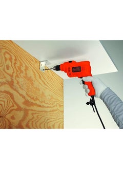 BLACK+DECKER 500W 10Mm Single Speed Hammer Drill For Concrete Metal And Wood Drilling Orange Black Hd5010 B5 2 Years  - Image 2