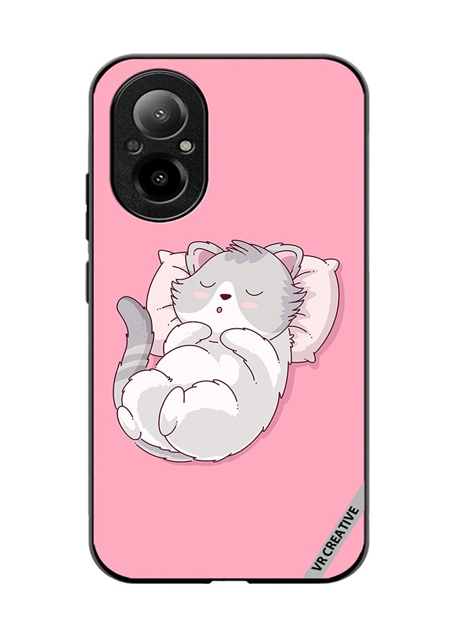 VR CREATIVE Protective Case Cover For Realme C67 4G Cozy Cat Design Multicolour - Image 1