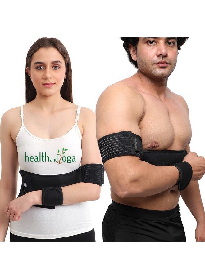 HealthAndYoga® GuardNHeal Shoulder Support Belt-Splint Prevents Shoulder Movement by Binding Arm & Waist - Relieves Pain, Post-surgery Healing, Rotator Cuff Injury/Fracture/Dislocate (Black, Large 34" - 46") - Image 1