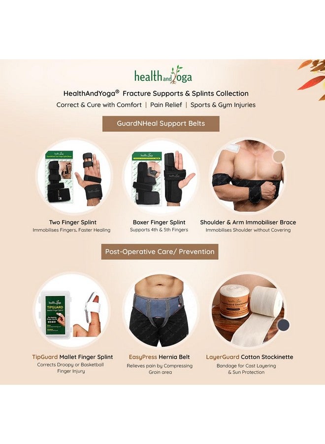 HealthAndYoga® GuardNHeal Shoulder Support Belt-Splint Prevents Shoulder Movement by Binding Arm & Waist - Relieves Pain, Post-surgery Healing, Rotator Cuff Injury/Fracture/Dislocate (Black, Large 34" - 46") - Image 4