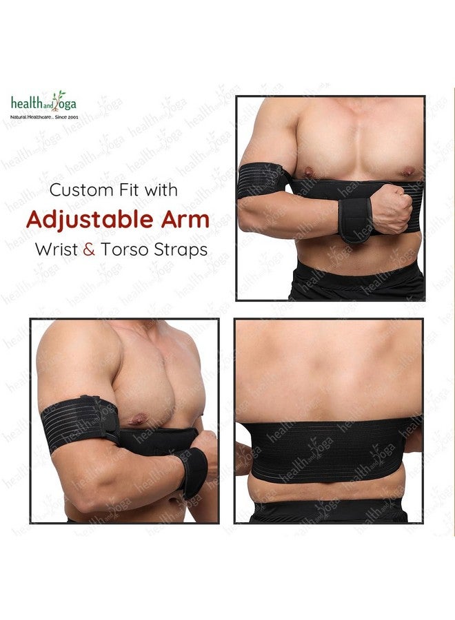 HealthAndYoga® GuardNHeal Shoulder Support Belt-Splint Prevents Shoulder Movement by Binding Arm & Waist - Relieves Pain, Post-surgery Healing, Rotator Cuff Injury/Fracture/Dislocate (Black, Large 34" - 46") - Image 5