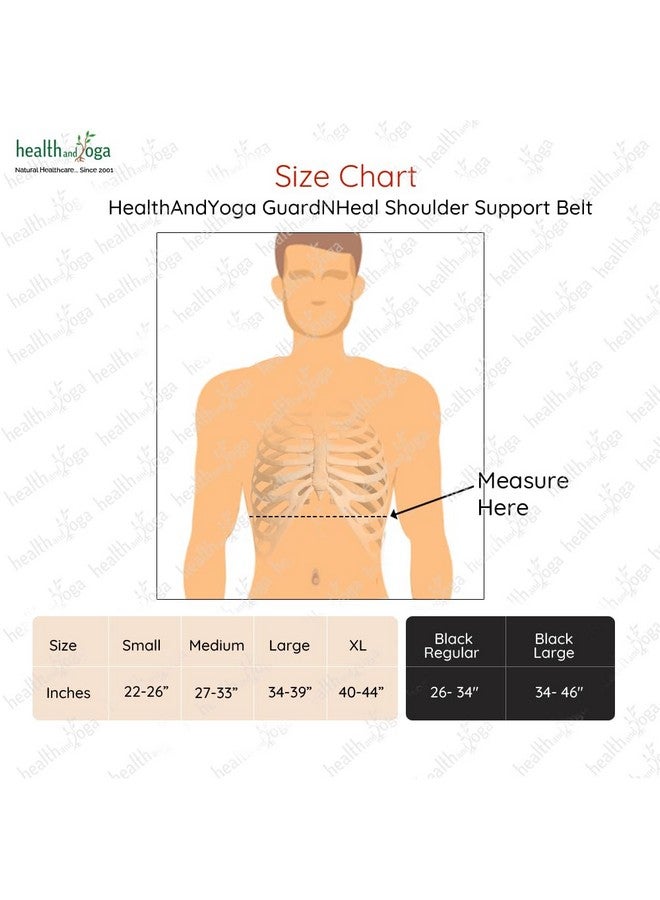 HealthAndYoga® GuardNHeal Shoulder Support Belt-Splint Prevents Shoulder Movement by Binding Arm & Waist - Relieves Pain, Post-surgery Healing, Rotator Cuff Injury/Fracture/Dislocate (Black, Large 34" - 46") - Image 2