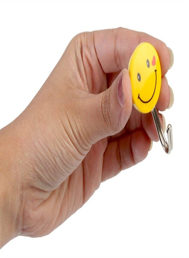 Hookcart Stick Wall Hook Plastic Emoji Self Adhesive Wall Sticky Hanging Hooks Load Upto 0.5 kg | Multipurpose Strong Wall Sticker Hooks Wall Hook Holder Door Hanger - Yellow (Pack of 5) - Image 4