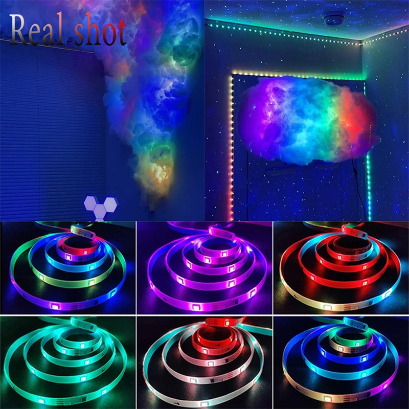 شرائط إضاءة LED RGB 5 فولت، 12 إضاءة LED لكل متر، شريط إضاءة RGB 5050، شريط شريطي مصابيح LED، تحكم عن بعد بالأشعة تحت الحمراء، سطوع قابل للتعديل، للاحتفالات بالكريسماس والحفلات والبار وتزيين المنزل - Image 2