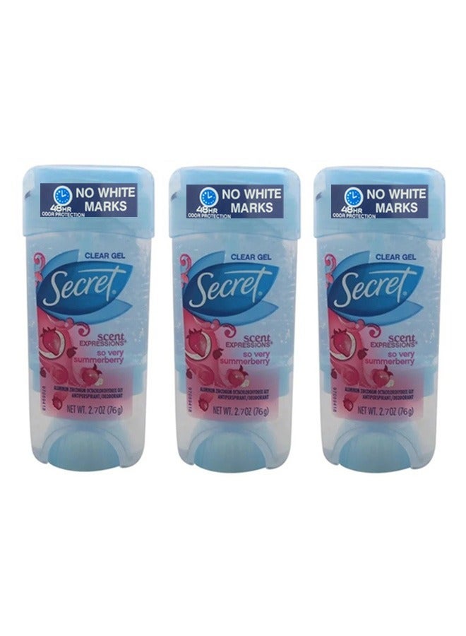 سيكريت مجموعة من 3 قطع  جل مزيل العرق المضاد للتعرق من سينت سو فيري سامربيري 76X3 جرام - Image 1