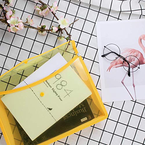 SPS File Folder, Transparent Poly-Plastic A4/Foolscap Documents File Storage Bag with Snap Button Set of 10/Certificate File Folder - Image 2