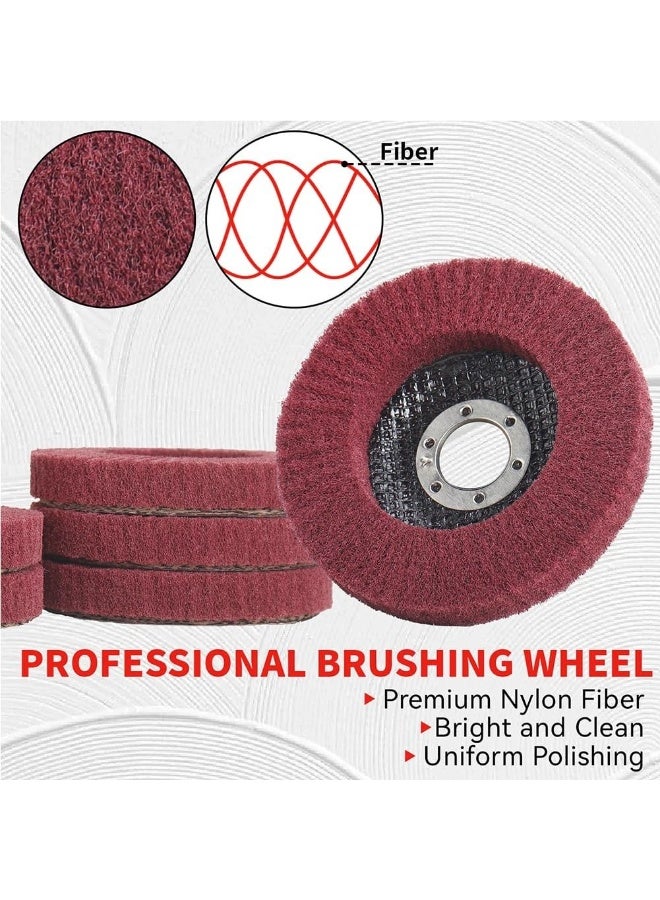 10Pcs Nylon Fiber Flap Disc Polishing Wheel for Angle Grinder Pre-Polishing Scouring Brushing Removing Rust Paint Oxides of Metal and Wood Surface (Size : A) - Image 5