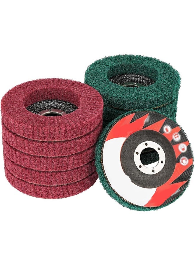 10Pcs Nylon Fiber Flap Disc Polishing Wheel for Angle Grinder Pre-Polishing Scouring Brushing Removing Rust Paint Oxides of Metal and Wood Surface (Size : A) - Image 1