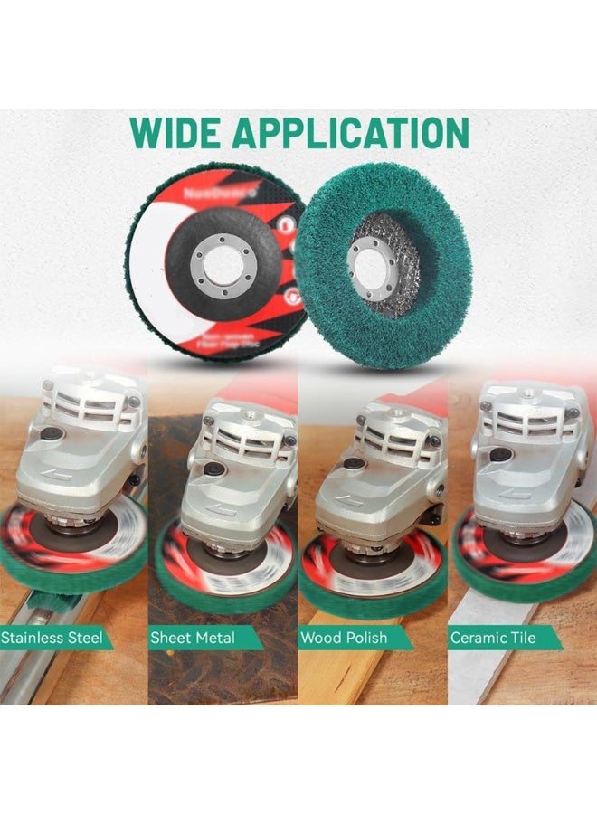 10Pcs Nylon Fiber Flap Disc Polishing Wheel for Angle Grinder Pre-Polishing Scouring Brushing Removing Rust Paint Oxides of Metal and Wood Surface (Size : A) - Image 4