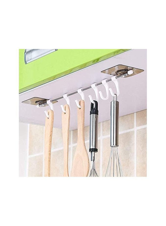 Hasthip Plastic Stainless Steel Series Self Adhesive Bathroom Towel Rail Utensil Rack Kitchen Magic - Image 1