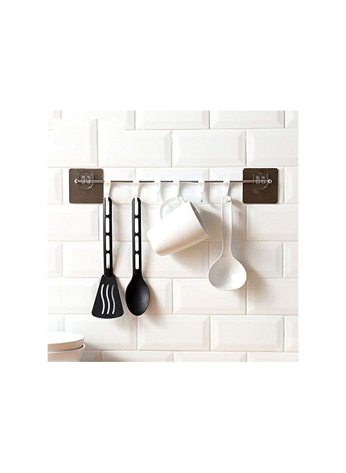 Hasthip Plastic Stainless Steel Series Self Adhesive Bathroom Towel Rail Utensil Rack Kitchen Magic - Image 5