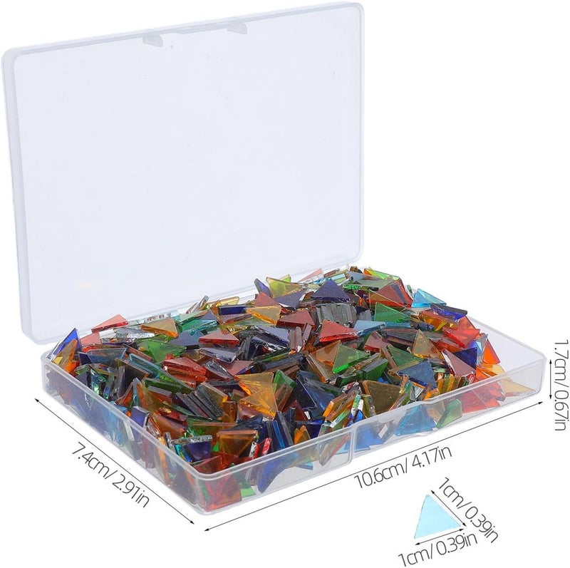 ibasenice 764pcs Mosaic Glass Pieces: Triangle Mosaic Tiles - DIY Craft Supplies Geometric Wall Decor Stained Glass Projects Home Decoration - Image 2