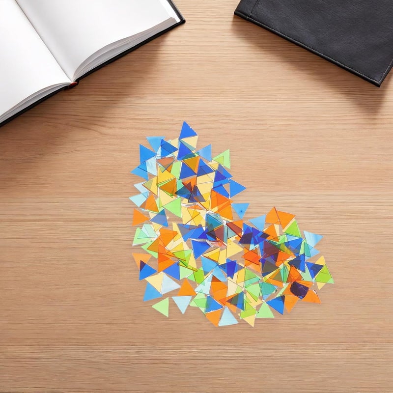ibasenice 764pcs Mosaic Glass Pieces: Triangle Mosaic Tiles - DIY Craft Supplies Geometric Wall Decor Stained Glass Projects Home Decoration - Image 4