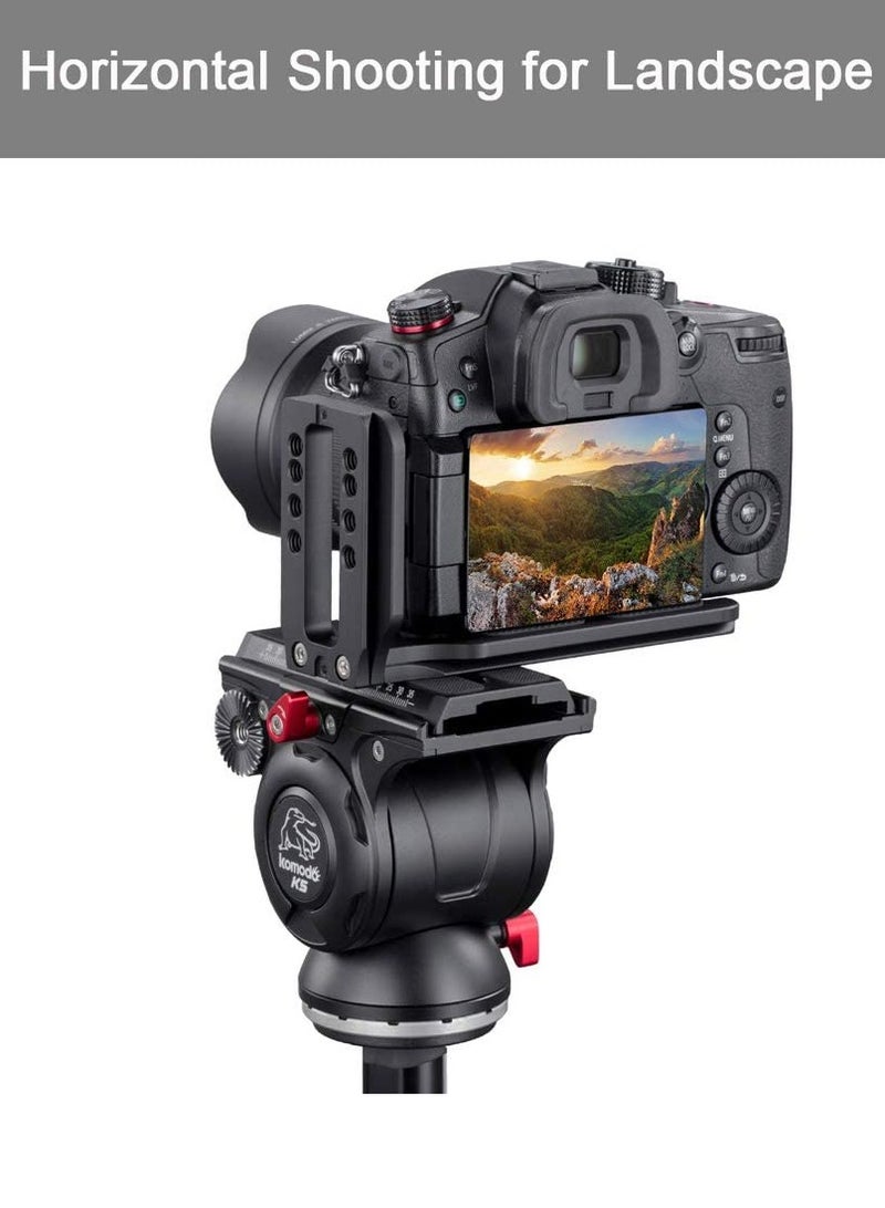 SOLARAE DSLR Camera L-type Quick Release Plate Vertical Horizontal Switching Tripod Quick Release Board Compatible with Canon/Nikon/Sony/DJI/Osmo/Ronin/Zhiyun Stabilizer Tripod Monopod - Image 2