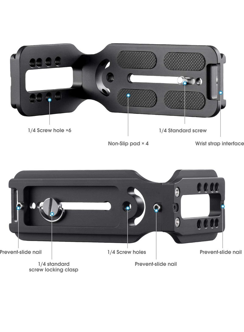 SOLARAE DSLR Camera L-type Quick Release Plate Vertical Horizontal Switching Tripod Quick Release Board Compatible with Canon/Nikon/Sony/DJI/Osmo/Ronin/Zhiyun Stabilizer Tripod Monopod - Image 4