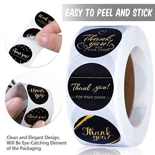 Tenare 1120 Pcs Thank You Cards and Stickers Set, Include 120 Business Card 1000 Roll Labels Thank You for Supporting My Small Business Stickers Package Insert(Fresh Style) - Image 3