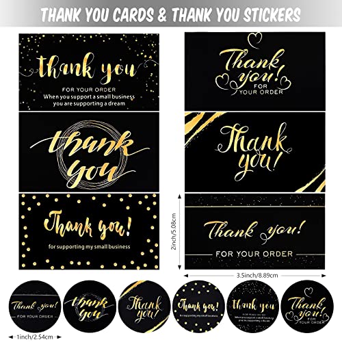 Tenare 1120 Pcs Thank You Cards and Stickers Set, Include 120 Business Card 1000 Roll Labels Thank You for Supporting My Small Business Stickers Package Insert(Fresh Style) - Image 2