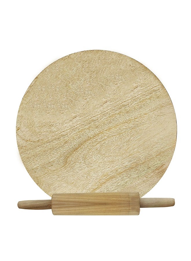 A TO Z SIH Wooden Chakla Belan 16-Inch (40.64 cm) for Pasta, Chapati, Roti, Pizza Dough & More – Premium Natural Wood, Eco-Friendly, Durable, Smooth Rolling Surface, Compact Design, Easy to Clean, Safe for Daily Kitchen Use  - Image 2