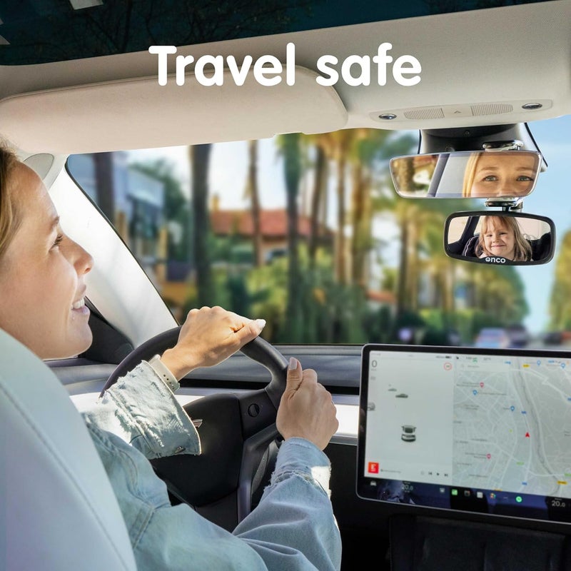 Onco Baby Car Mirror Set – Rearward & Forward-Facing Mirror, 100% Shatterproof & Shakeproof, Clear Wide View with 360° Rotation & Clip-On Design, Travel Essentials for Newborns & Babies - Image 5