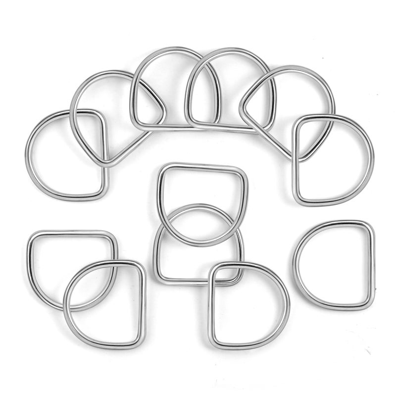 BEYOURD 1 1/2 inch Metal D Ring, Heavy Duty Stainless-Steel Dee Rings, Welded Solid for Dog Collars, Backpacks, Webbing Straps - Image 1