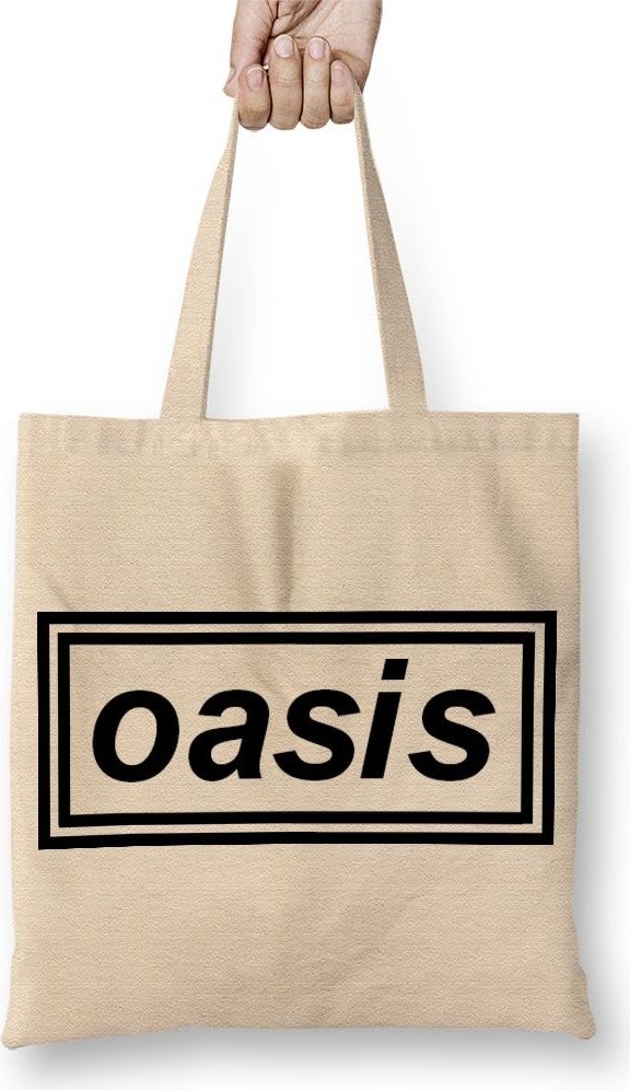 Baskı Dükkanı Print Shop Oasis Music Band Tote Bag Long Handle