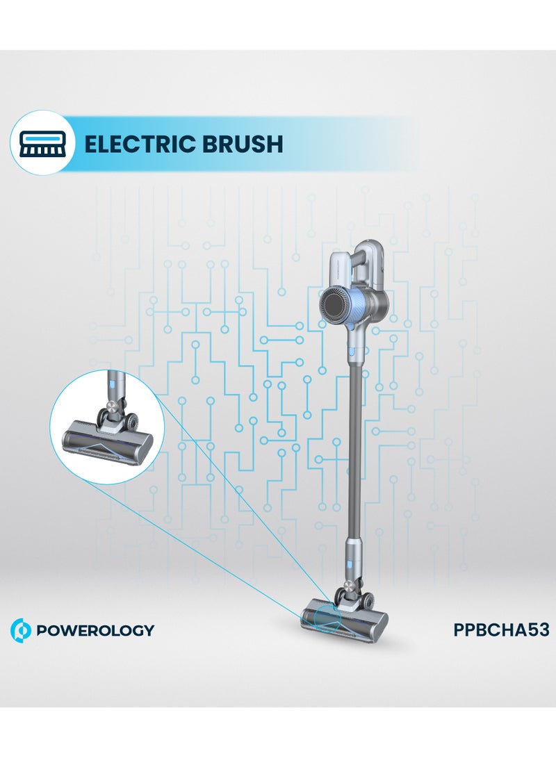 باورولوجي مكنسة كهربائية لاسلكية مع شاشة عالية الدقة وبطارية قابلة للفصل / فرشاة كهربائية / فلتر HEPA / قوة شفط 25000 باسكال / وقت عمل 40 دقيقة / مستوى سرعة قابل للتعديل / مكنسة كهربائية قوية وسهلة الاستخدام - رمادي غامق - Image 4