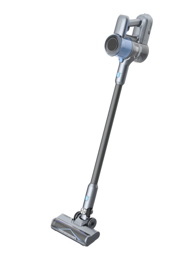 باورولوجي مكنسة كهربائية لاسلكية مع شاشة عالية الدقة وبطارية قابلة للفصل / فرشاة كهربائية / فلتر HEPA / قوة شفط 25000 باسكال / وقت عمل 40 دقيقة / مستوى سرعة قابل للتعديل / مكنسة كهربائية قوية وسهلة الاستخدام - رمادي غامق - Image 1