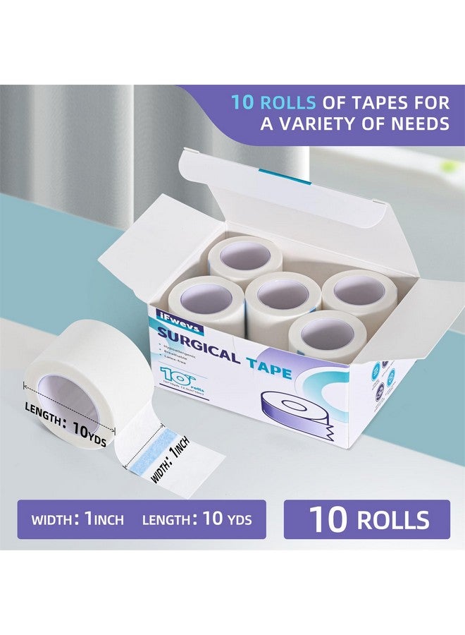 iFwevs Paper Medical Tape 10 Rolls - 1" x 10 Yards Latex-Free & Hypoallergenic Soft Paper Surgical Tape, Applicable to Surgical Tape for Skin, Dressings, Wound First Aid Tape - Image 2