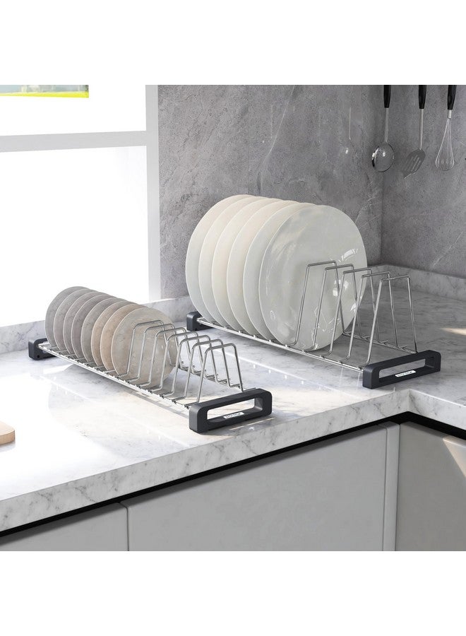 بلانتكس حامل ثالي من الفولاذ المقاوم للصدأ من بلانتكس | حامل أطباق/رف أطباق/مثبت أطباق للمطبخ المعياري/إكسسوارات صندوق مزدوج - طقم من قطعتين (كروم) - Image 1