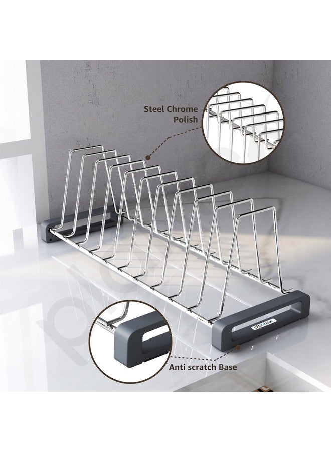 بلانتكس حامل ثالي من الفولاذ المقاوم للصدأ من بلانتكس | حامل أطباق/رف أطباق/مثبت أطباق للمطبخ المعياري/إكسسوارات صندوق مزدوج - طقم من قطعتين (كروم) - Image 4