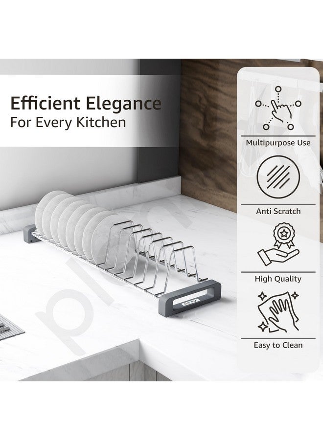 بلانتكس حامل ثالي من الفولاذ المقاوم للصدأ من بلانتكس | حامل أطباق/رف أطباق/مثبت أطباق للمطبخ المعياري/إكسسوارات صندوق مزدوج - طقم من قطعتين (كروم) - Image 3