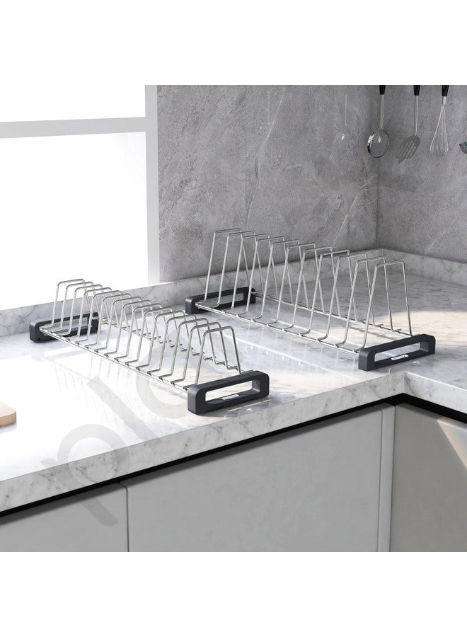 بلانتكس حامل ثالي من الفولاذ المقاوم للصدأ من بلانتكس | حامل أطباق/رف أطباق/مثبت أطباق للمطبخ المعياري/إكسسوارات صندوق مزدوج - طقم من قطعتين (كروم) - Image 5