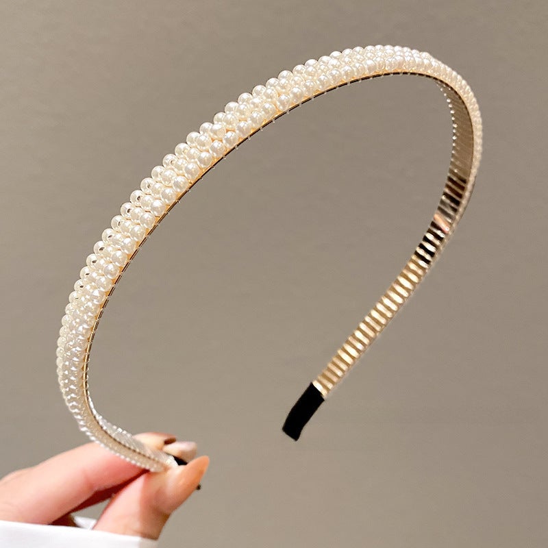 Generic Kids Pearl Headband Princess Elegant Hairband 6# three-row pearl