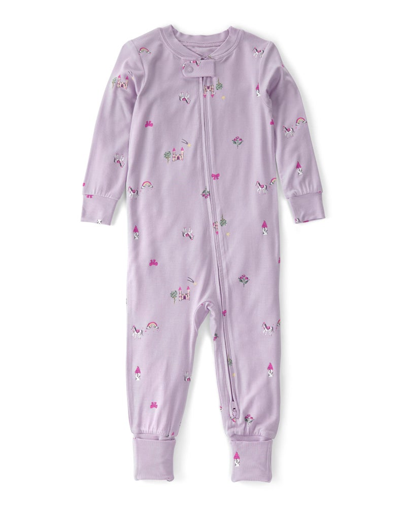 Carter's Girl PurelySoft 1-Piece Pajamas, Purple Fairytale, 12M - Image 1
