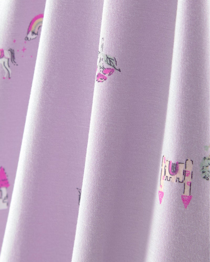 Carter's Girl PurelySoft 1-Piece Pajamas, Purple Fairytale, 12M - Image 4