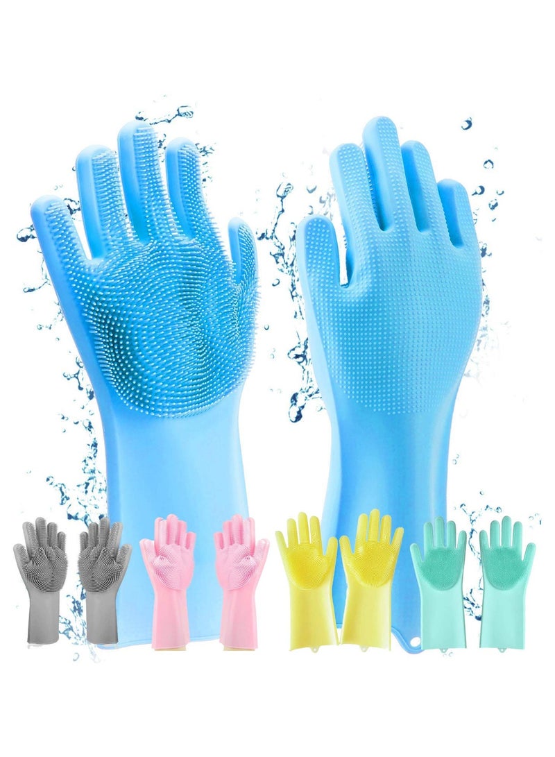 Silicone Cleaning Gloves with Hanging Pin – Heat Resistant, Multi-Purpose Scrubbing Gloves for Kitchen, Dishwashing, Pet Grooming, and Cleaning – Reusable & Eco-Friendly - Image 1