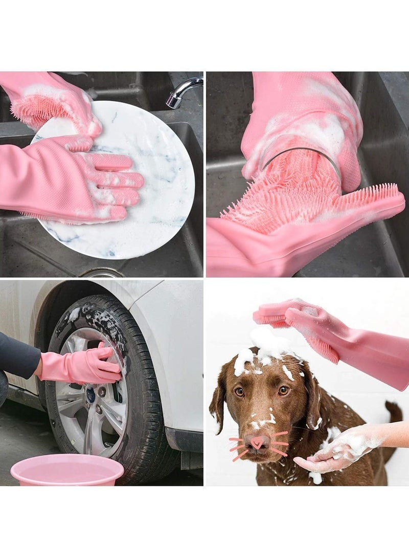 Silicone Cleaning Gloves with Hanging Pin – Heat Resistant, Multi-Purpose Scrubbing Gloves for Kitchen, Dishwashing, Pet Grooming, and Cleaning – Reusable & Eco-Friendly - Image 4