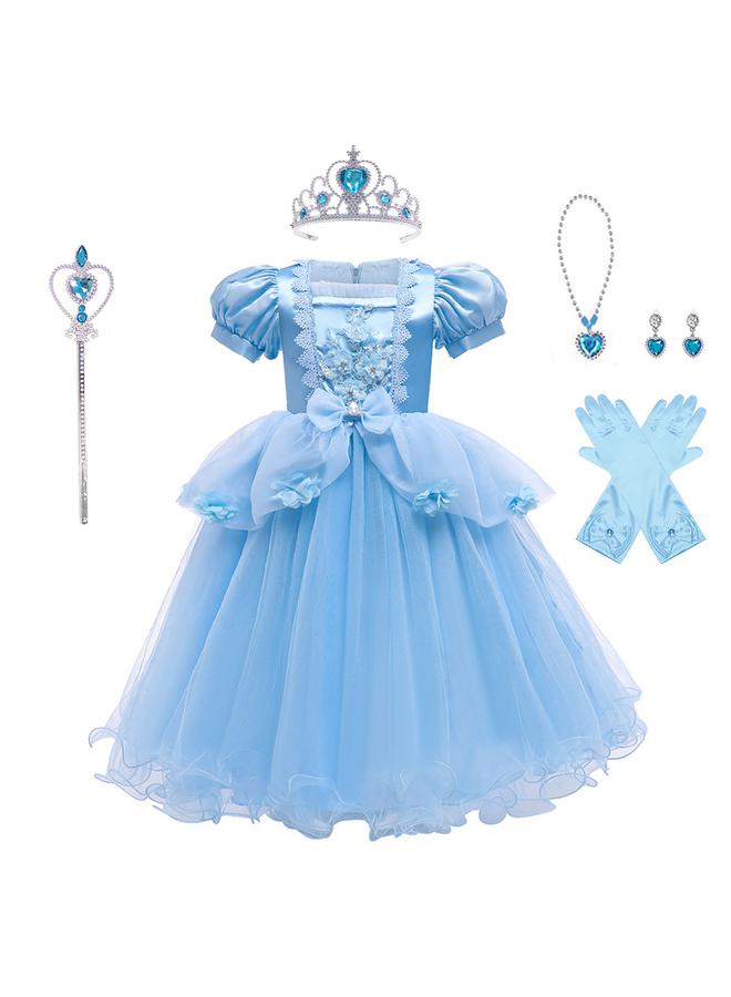 Y&D Girls Princess Dress Up Costume Butterfly Tulle Dress+Accessories Birthday Party  Carnival Cosplay - Image 1