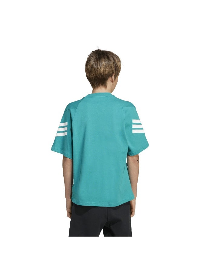 Adidas Adidas J Fi 3S T Green T-Shirt (Short Sleeve) T-Shirts For Kids - Image 3