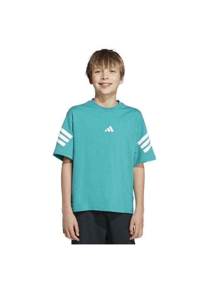 Adidas Adidas J Fi 3S T Green T-Shirt (Short Sleeve) T-Shirts For Kids - Image 2