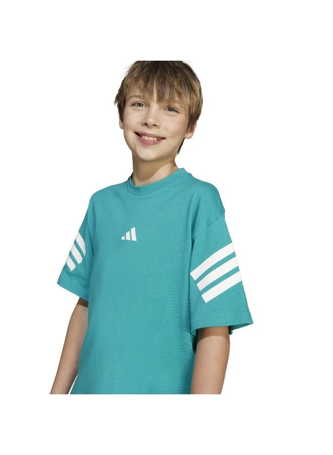 Adidas Adidas J Fi 3S T Green T-Shirt (Short Sleeve) T-Shirts For Kids - Image 5