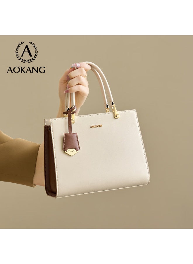 Aokang Women's Leather Handbag, Fashionable Tote Bag With Large Capacity, Crossbody Shoulder Bag, Practical Teacher's Day Birthday Gift With High-end Feel - Image 3