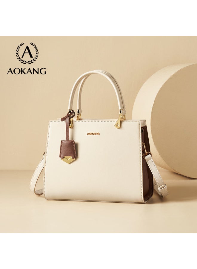Aokang Women's Leather Handbag, Fashionable Tote Bag With Large Capacity, Crossbody Shoulder Bag, Practical Teacher's Day Birthday Gift With High-end Feel - Image 1