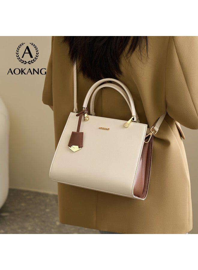 Aokang Women's Leather Handbag, Fashionable Tote Bag With Large Capacity, Crossbody Shoulder Bag, Practical Teacher's Day Birthday Gift With High-end Feel - Image 2